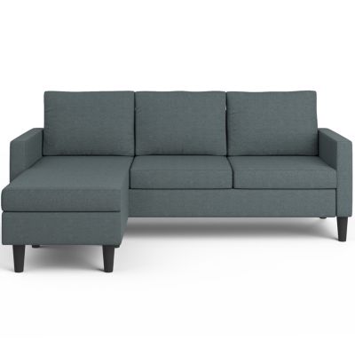 Canapé d'angle réversible 3 places MARIUS 200 cm en tissu gris anthracite
