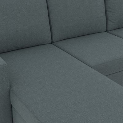 Canapé d'angle réversible 3 places MARIUS 200 cm en tissu gris anthracite