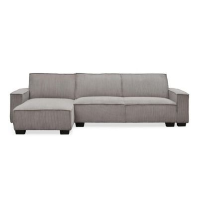 Canapé D'angle Réversible Convertible Hester 293cm - Velours Taupe, Paris Prix, Neuf