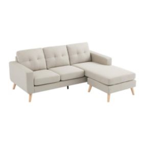 Canapé d'angle réversible en tissu beige BARTOLOME