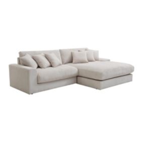 Canapé d'angle réversible en tissu beige SIMUZA