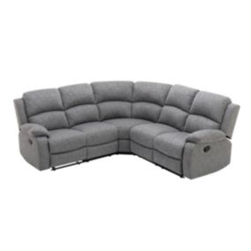 Canapé d'angle relax en tissu chiné gris RIETI