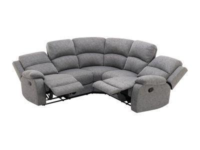 Canapé d'angle relax en tissu chiné gris RIETI