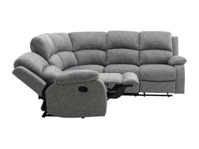 Canapé d'angle relax en tissu chiné gris RIETI