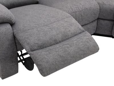 Canapé d'angle relax en tissu chiné gris RIETI