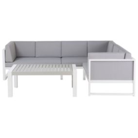 Canapé d'angle Set lounge pour jardin CASTELLA Métal Gris