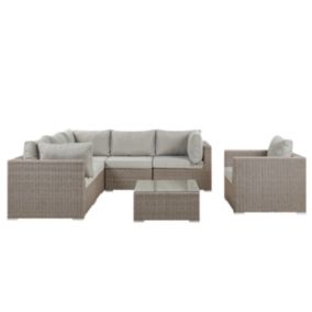 Canapé d'angle Set lounge pour jardin CONTARE Taupe