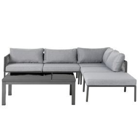 Canapé d'angle Set lounge pour jardin FORANO Métal Gris