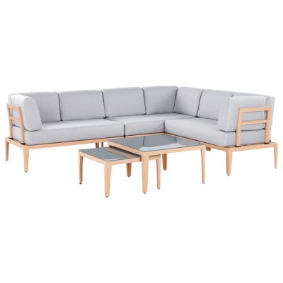 Canapé d'angle Set lounge pour jardin RIMA III Métal Gris