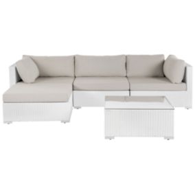 Canapé d'angle Set lounge pour jardin SANO Blanc