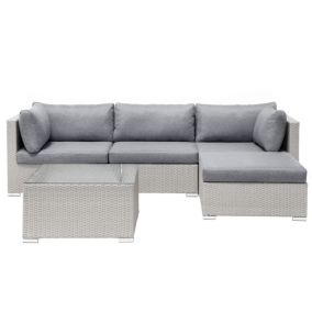 Canapé d'angle Set lounge pour jardin SANO Gris clair