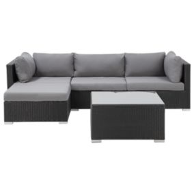 Canapé d'angle Set lounge pour jardin SANO Noir