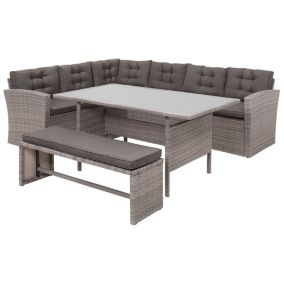 Canapé d'angle Set lounge pour jardin VITERBO Gris