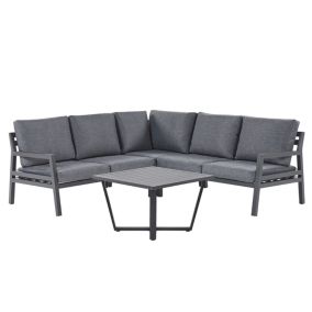 Canapé d'angle Set lounge pour jardin VIZZINI Métal Gris