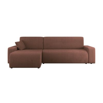 Canapé d'angle Shelton 102, Rose, Fonction de couchage, 244x145x82cm