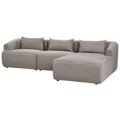 Canapé d'angle SVANSELE Tissu Taupe 3 places Côté gauche