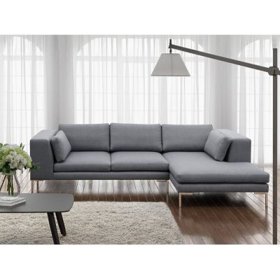 Canapé d'angle Temple 107, Gris, Fonction de couchage, 322x162x86cm