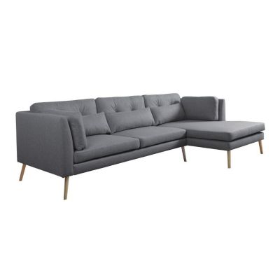 Canapé d'angle Temple 113, Gris, Fonction de couchage, 280x162x87cm