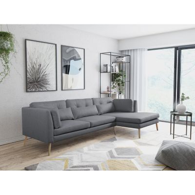 Canapé d'angle Temple 113, Gris, Fonction de couchage, 280x162x87cm