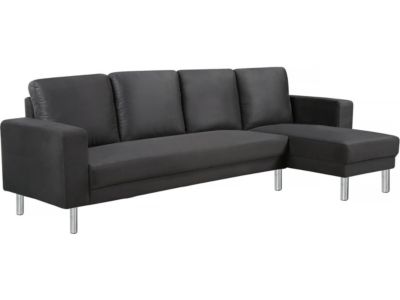 Canapé d'angle tissu réversible "Rio"  4 places  Gris anthracite