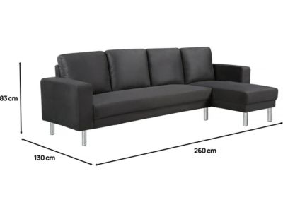 Canapé d'angle tissu réversible "Rio"  4 places  Gris anthracite