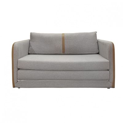 Canapé déplimousse convertible 120x190cm en tissu gris - ENZIO