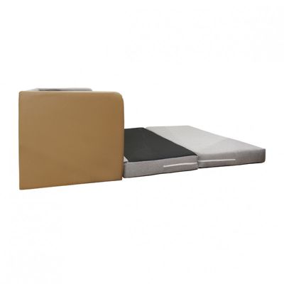 Canapé déplimousse convertible 120x190cm en tissu gris - ENZIO