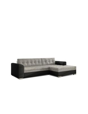 Canapé dangle convertible CONFORTO 4 places gris et noir angle droit ...
