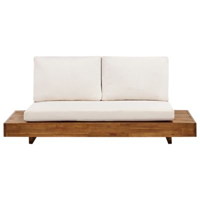 Canapé de jardin 2 places MARETTIMO Bois d'acacia certifié Blanc cassé