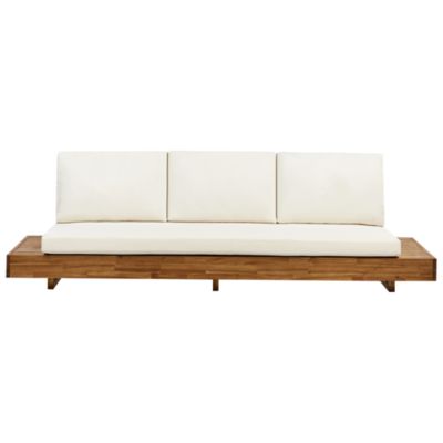 Canapé de jardin 3 places MARETTIMO Bois d'acacia certifié Blanc cassé