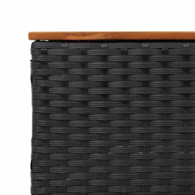 Canapé de jardin avec coussins 3 places noir résine tressée vidaXL