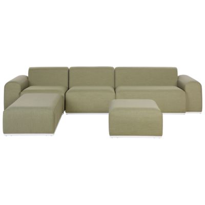 Canapé de jardin avec ottoman 7 places BATTIFOLLO Vert olive
