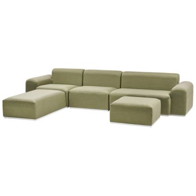 Canapé de jardin avec ottoman 7 places BATTIFOLLO Vert olive