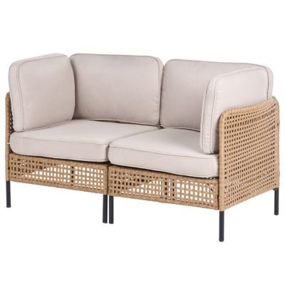 Canapé de jardin avec table 2 places OMEGANA Beige clair
