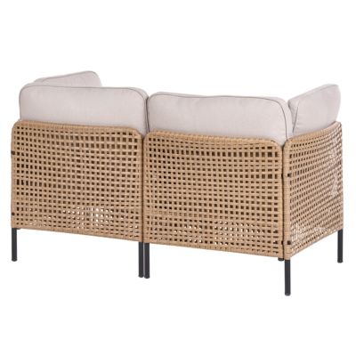 Canapé de jardin avec table 2 places OMEGANA Beige clair