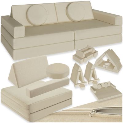 Canapé de jeu 11 pièces et disposition flexible beige
