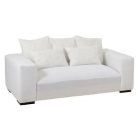 Canapé Design 5 Coussins "Monaco" 217cm Blanc