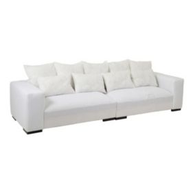 Canapé Design 9 Coussins "Monaco" 330cm Blanc