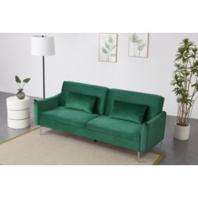 Canapé design convertible 3 places en velours vert BETTY