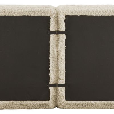 Canapé Droit 2 Places - avec Assise Moelleuse et Mousse Haute Résilience, Tissu Peluche, Coussins Inclus, 204x104x73 cm - Marron