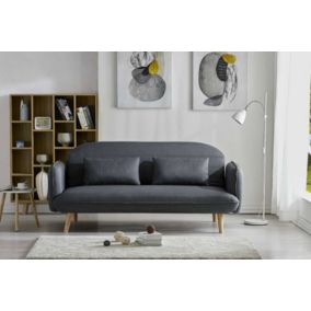 Canapé droit convertible scandinave 3 places gris SOTCHI