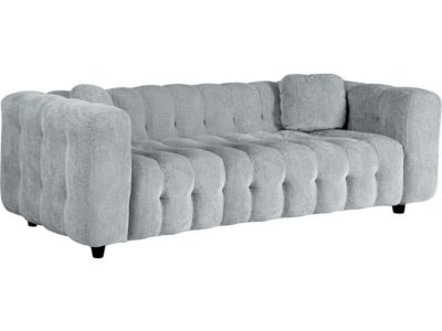Canapé droit en tissu chenille "Vendome"  3 places  Gris