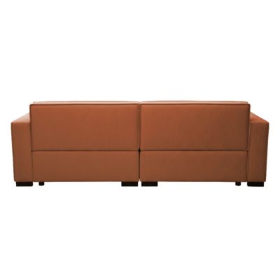 Canapé droit en velours côtelé 3 places L 230 cm terracotta  Oviala