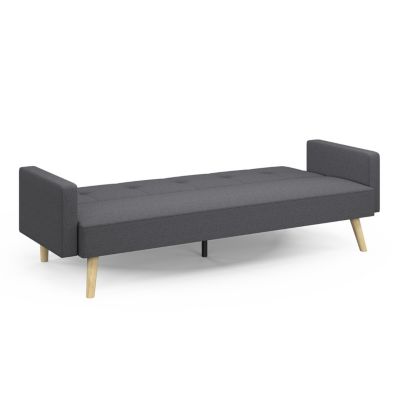 Canapé droit scandinave 3 places convertible LARS en tissu gris