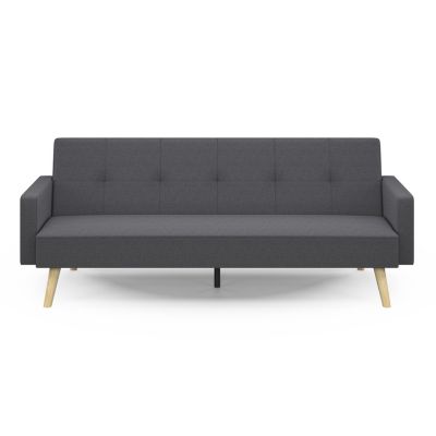 Canapé droit scandinave 3 places convertible LARS en tissu gris