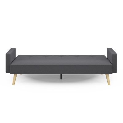 Canapé droit scandinave 3 places convertible LARS en tissu gris