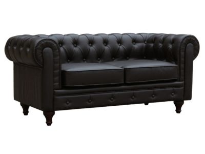 Canapé fixe Chesterfield "Aliza"  157 x 82 x 70 cm  2 places  Marron