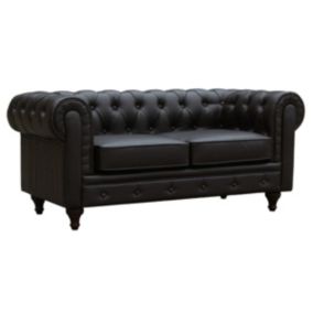 Canapé fixe Chesterfield "Aliza"  157 x 82 x 70 cm  2 places  Marron