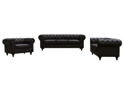 Canapé fixe Chesterfield "Aliza"  157 x 82 x 70 cm  2 places  Marron