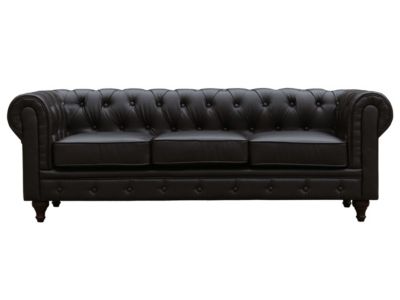 Canapé fixe Chesterfield "Aliza"  204 x 80 x 58 cm  3 places  Marron